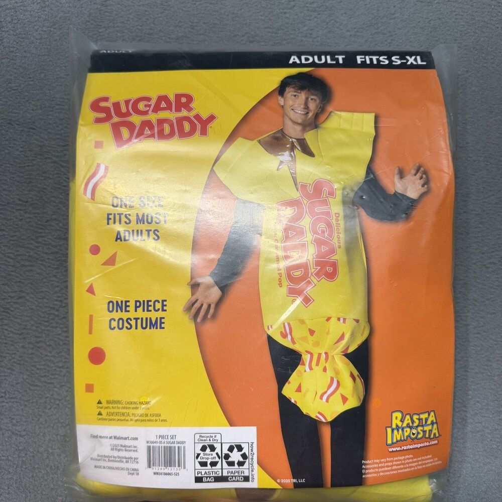 Sugar Daddy Candy Adult Halloween Costume One Size S-XL Rasta Imposta NWT